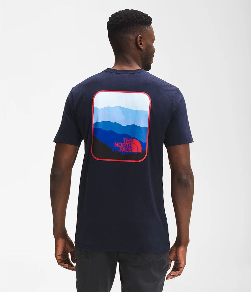 The North Face Kurzer Ärmel Parks T-Shirts Herren - Navy CH-161KZLO